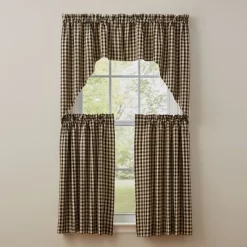 Park Designs Berry Gingham Lined Swags 72" X 36"