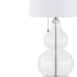 (Set Of 2) 22" Cora Classic Vintage Glass LED Table Lamp With USB Charging Port (Includes LED Light Bulb) - JONATHAN Y -Home Decoration Store GUEST 94ab4101 fa2a 4f2b 944a 0deadb9842e8