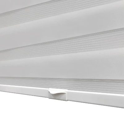 1pc Light Filtering Cordless Zebra Window Shade With Fabric Roller Valance White - Lumi Home Furnishings 1 1pc Light Filtering Cordless Zebra Window Shade With Fabric Roller Valance White - Lumi Home Furnishings