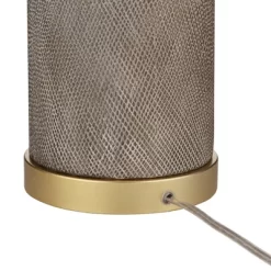 360 Lighting Gilson Modern Table Lamps 24 1/2" High Set Of 2 Gray Glaze Ceramic White Drum Shade For Bedroom Living Room Bedside Nightstand Office -Home Decoration Store GUEST 95a9b8a9 2930 4792 8828 efd351ad2309