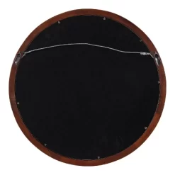 18" X 18" Hogan Round Framed Decorative Wall Mirror Walnut Brown - Kate & Laurel All Things Decor -Home Decoration Store GUEST 95e2861f d814 4f7c a13e ed23faf1c065