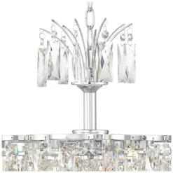 Vienna Full Spectrum Villette Chrome Chandelier 27 1/2" Wide Modern Cascade Crystal 6-Light LED Fixture For Dining Room Foyer Kitchen Island Entryway -Home Decoration Store GUEST 9660706a 2e58 4820 81c3 f4129c7a7818