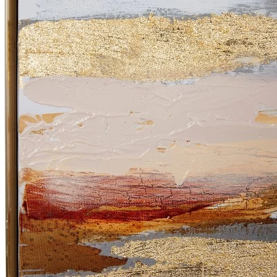 Canvas Geode Handmade Foiled And Brushstrokes Framed Wall Art With Gold Frame Gold - Olivia & May 5 Canvas Geode Handmade Foiled And Brushstrokes Framed Wall Art With Gold Frame Gold - Olivia & May - Image 5