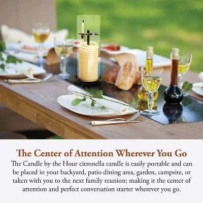 Candle By The Hour 80-Hour Candle With Glass Cylinder, Eco-friendly Natural Beeswax With Cotton Wick 3 Candle By The Hour 80-Hour Candle With Glass Cylinder, Eco-friendly Natural Beeswax With Cotton Wick - Image 3