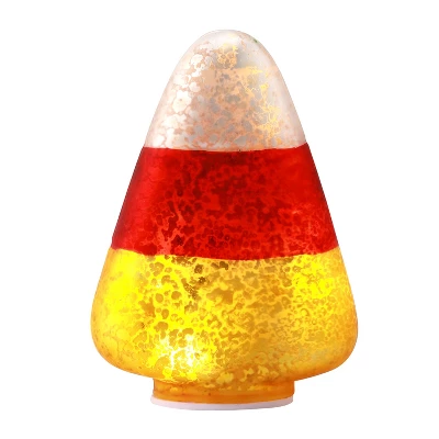 Mr. Halloween Mercury Glass LED Candy Corn Lights - 5"- Set Of 3 2 Mr. Halloween Mercury Glass LED Candy Corn Lights - 5"- Set Of 3 - Image 2