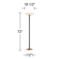 Possini Euro Design Modern Torchiere Floor Lamp LED 72" Tall Black Antique Brass White Glass Shade For Living Room Reading Uplight 13 Possini Euro Design Modern Torchiere Floor Lamp LED 72" Tall Black Antique Brass White Glass Shade For Living Room Reading Uplight -Home Decoration Store GUEST 97804652 84ad 44cf b150 8cb850993693