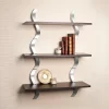 40" X 27.5" Three Tier Waves Shelf Brown/Silver - Danya B.