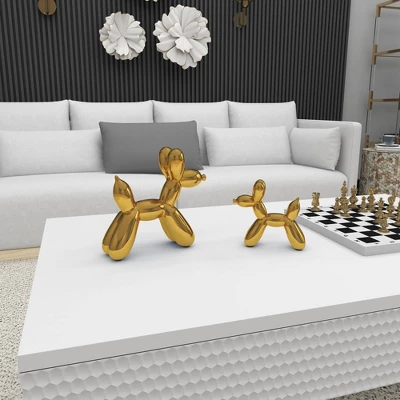 Set Of 2 Ceramic Balloon Dog Sculptures - Olivia & May 11 Set Of 2 Ceramic Balloon Dog Sculptures - Olivia & May - Image 11