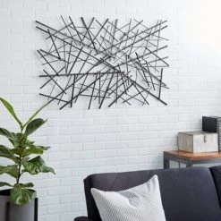Metal Geometric Overlapping Lines Wall Decor Dark Gray - Olivia & May -Home Decoration Store GUEST 9896f990 0f67 4a62 9420 b25633c6d36a