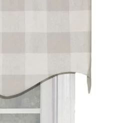 Grande Check Regal Style 3" Rod Pocket Valance 50" X 17" Gray By RLF Home