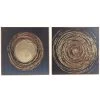 Set Of 2 Porcelain Starburst Swirl Framed Wall Arts With Gold Aluminum Frame - CosmoLiving By Cosmopolitan