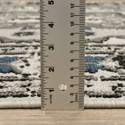 Trinity Distressed Traditional Patio Area Rug Beige/Gray - Captiv8e Designs 10 Trinity Distressed Traditional Patio Area Rug Beige/Gray - Captiv8e Designs - Image 10