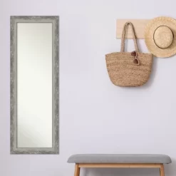 19" X 53" Non-Beveled Waveline Silver Narrow Full Length On The Door Mirror - Amanti Art -Home Decoration Store GUEST 9ac14731 9a05 40ed a808 c94458725e2a