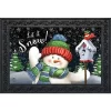 Snow Time Snowman Winter Doormat Indoor Outdoor 30" X 18" Briarwood Lane