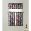 Kate Aurora Complete Plaid Christmas Reindeers Snowflakes 3 Pc Kitchen Curtain Tier And Valance Set - 56 In. W X 36 In. L