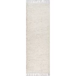 Merida Stacked Grid Shag Area Rug - JONATHAN Y
