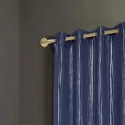 Iceland Metallic Grommet Curtain Panel Navy By RT Designers Collection
