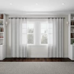 Hastings Home 1" Curtain Rod With Finials - Black