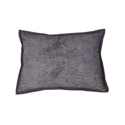 Bacati - Clouds In The City White/Grey Throw Pillow