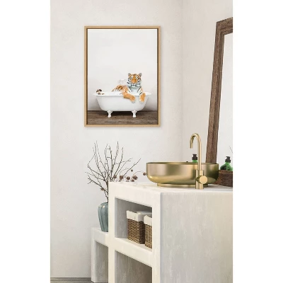 18" X 24" Sylvie Bengal Tiger In Rustic Bath Frame Canvas By Amy Peterson Natural - Kate & Laurel All Things Decor 4 18" X 24" Sylvie Bengal Tiger In Rustic Bath Frame Canvas By Amy Peterson Natural - Kate & Laurel All Things Decor - Image 4