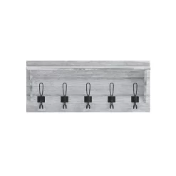 Emma And Oliver Rustic Country Wall Mounted Entryway Shelf With 5 Rustic Hooks And Wood Construction -Home Decoration Store GUEST 9f152084 965d 4955 92dd 7e0b56f49599