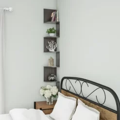 Hastings Home 5-Tier Floating Corner Shelf - Matte Espresso Brown 7 Hastings Home 5-Tier Floating Corner Shelf - Matte Espresso Brown -Home Decoration Store GUEST 9fe07c67 f219 49dd b134 4cb34db5ca9d