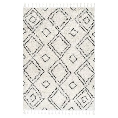 NuLOOM Serena Diamond Trellis Tassel Area Rug 6 NuLOOM Serena Diamond Trellis Tassel Area Rug - Image 6