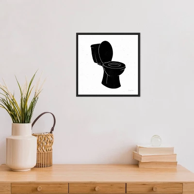 16" X 16" Bathroom Puns III No Words By Becky Thorns Framed Canvas Wall Art Black - Amanti Art 3 16" X 16" Bathroom Puns III No Words By Becky Thorns Framed Canvas Wall Art Black - Amanti Art - Image 3