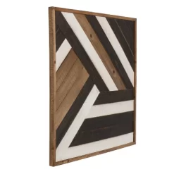 24" X 24" Ballez Shiplap Wood Plank Art Brown - Kate And Laurel