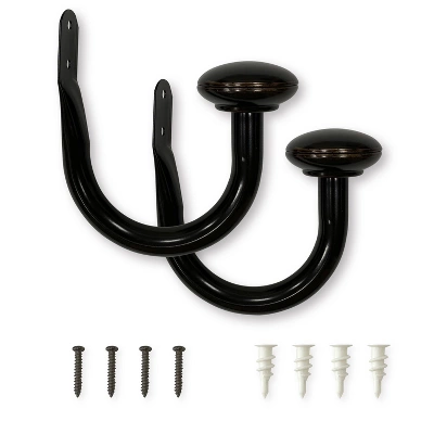 Set Of 2 (2.7"x6.5") Steel Curtain Holdbacks - Lumi Home Furnishings 3 Set Of 2 (2.7"x6.5") Steel Curtain Holdbacks - Lumi Home Furnishings - Image 3