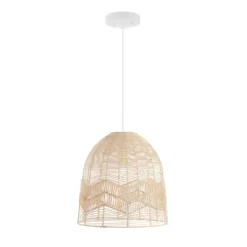 17.5" 1-Light Sofia Farmhouse Coastal Rattan LED Pendant Brown - JONATHAN Y -Home Decoration Store GUEST a1224195 337f 455f 983c aa4307069c02