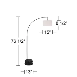 360 Lighting Cora Modern Arc Floor Lamp With Riser 76 1/2" Tall Black Metal White Linen Drum Shade For Living Room Reading Bedroom Office House Home 9 360 Lighting Cora Modern Arc Floor Lamp With Riser 76 1/2" Tall Black Metal White Linen Drum Shade For Living Room Reading Bedroom Office House Home -Home Decoration Store GUEST a26aed92 536a 4e80 8f28 6134e6c82f42