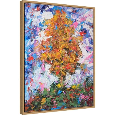 18" X 24" Tree II By Joseph Marshal Foster Framed Canvas Wall Art Orange - Amanti Art 1 18" X 24" Tree II By Joseph Marshal Foster Framed Canvas Wall Art Orange - Amanti Art