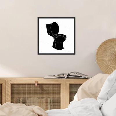 16" X 16" Bathroom Puns III No Words By Becky Thorns Framed Canvas Wall Art Black - Amanti Art 4 16" X 16" Bathroom Puns III No Words By Becky Thorns Framed Canvas Wall Art Black - Amanti Art - Image 4