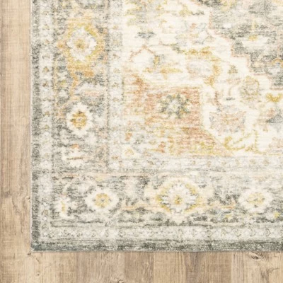 2'x8' Runner Salina Vintage Medallion Area Rug Gray/Gold - Captiv8e Designs 6 2'x8' Runner Salina Vintage Medallion Area Rug Gray/Gold - Captiv8e Designs - Image 6