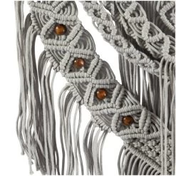 Cotton Macrame Intricately Weaved Wall Decor With Beaded Fringe Tassels - Olivia & May -Home Decoration Store GUEST a327d92d 6378 4a8c 8e90 1a205611954b