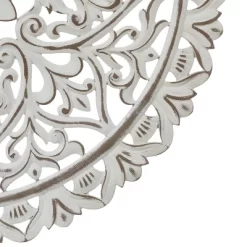 LuxenHome Distressed White Wood Flower Mandala 31.5" Round Wall Decor -Home Decoration Store GUEST a37f1a38 cb6c 42bc a1e6 352d5bab0fdf