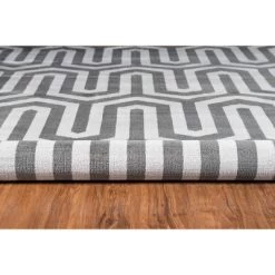5'x7'6" Roma Tangent Area Rug Charcoal/Gray - Linon