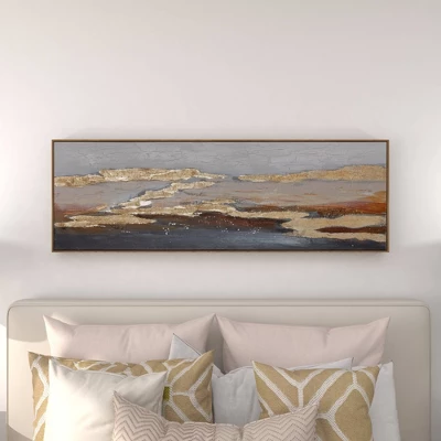 Canvas Geode Handmade Foiled And Brushstrokes Framed Wall Art With Gold Frame Gold - Olivia & May 13 Canvas Geode Handmade Foiled And Brushstrokes Framed Wall Art With Gold Frame Gold - Olivia & May - Image 13