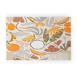 Evamatise Tiki Picnic Mid Century Modern Looped Vinyl Welcome Mat - Society6 -Home Decoration Store GUEST a520b48b 8ba4 4db4 8185 87168a4bb230