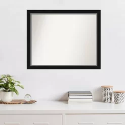 31" X 25" Non-Beveled Eva Black Silver Narrow Wall Mirror - Amanti Art -Home Decoration Store GUEST a52ae4d3 2fae 421e bc2a dbfb8cf61407