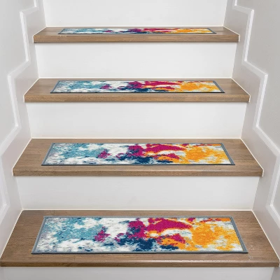 World Rug Gallery Modern Abstract Non-Slip Stair Treads 5 World Rug Gallery Modern Abstract Non-Slip Stair Treads - Image 5