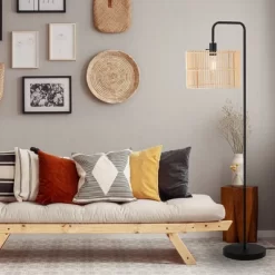 58" Barden Matte Black Floor Lamp With Bamboo Shade - Globe Electric -Home Decoration Store GUEST a558b7a4 81a3 42f7 a281 1c86db6bfd4f