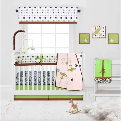 Bacati - Stars Green Blue Beige Window Valance 2 Bacati - Stars Green Blue Beige Window Valance - Image 2