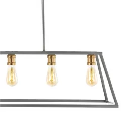 38" LED 5-Light Floyd Iron Adjustable LED Pendant Gray/Brass - JONATHAN Y -Home Decoration Store GUEST a626e12c 8db4 4391 96cb 696582b27501