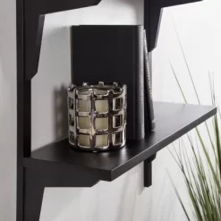 24" X 8" X 24" Meridien Wood Wall Shelf Black - Kate & Laurel All Things Decor -Home Decoration Store GUEST a62f4ada b515 4a8f 8aa9 9e550b53b8b3