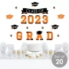 Big Dot Of Happiness Orange Class Of 2023 Graduation Party Wall Decals Set Of 20