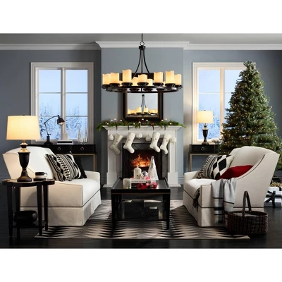 Barnes And Ivy Traditional Table Lamps 32.5" Tall Set Of 2 Bronze Curling Leaves Tan Rectangular Shade For Living Room Family Bedroom Bedside 8 Barnes And Ivy Traditional Table Lamps 32.5" Tall Set Of 2 Bronze Curling Leaves Tan Rectangular Shade For Living Room Family Bedroom Bedside - Image 8