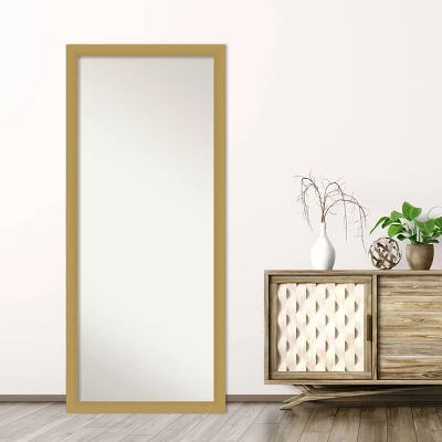 28" X 64" Non-Beveled Grace Brushed Gold Full Length Floor Leaner Mirror - Amanti Art 6 28" X 64" Non-Beveled Grace Brushed Gold Full Length Floor Leaner Mirror - Amanti Art - Image 6