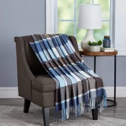 60"x70" Breathable And Stylish Soft Plaid Throw Blanket - Yorkshire Home